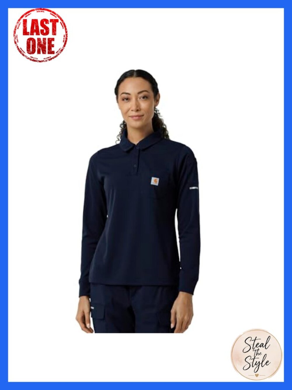 Carhartt Scrubs Women's Rugged Flex Long Sleeve Polo Scrub Top